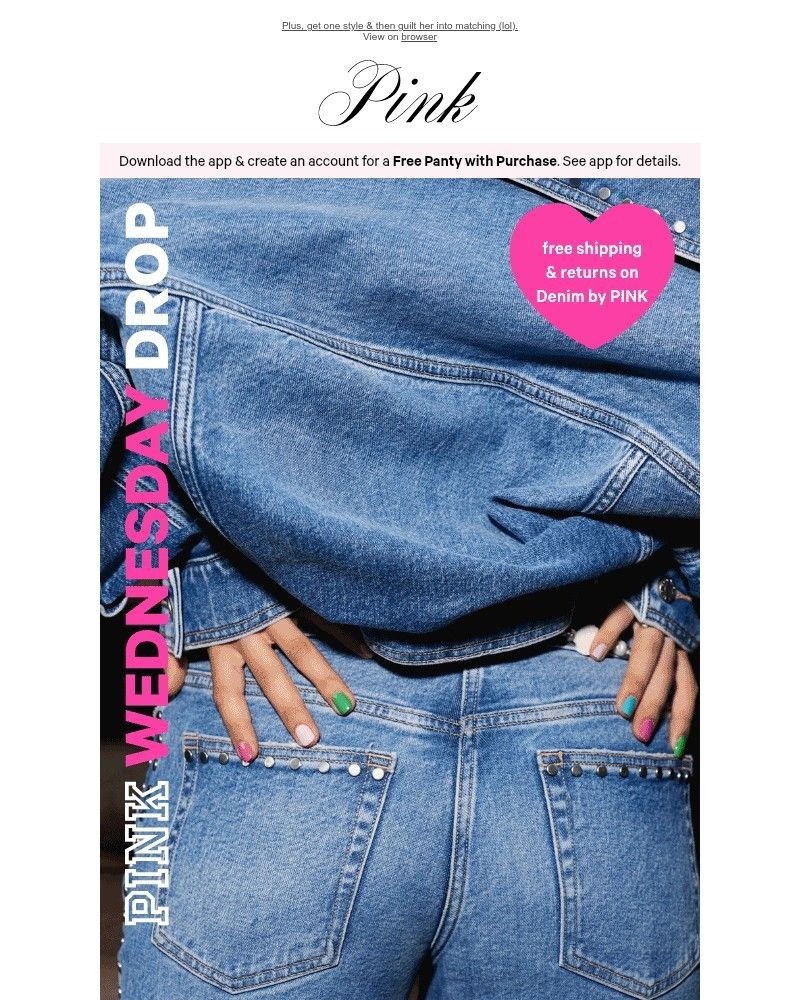Screenshot of email with subject /media/emails/new-wednesday-drop-pink-denim-1cc18c-cropped-44348d6f.jpg