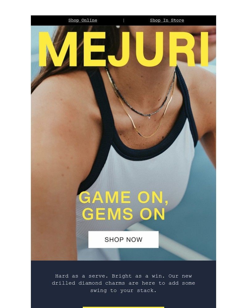 Screenshot of email sent to a Mejuri Registered user