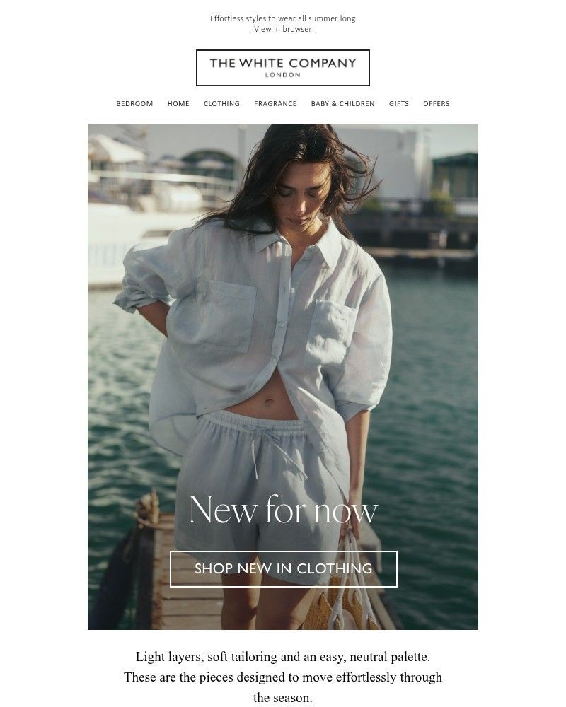 Screenshot of email sent to a The White Company Cart abandoner