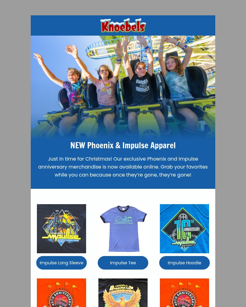 Screenshot of email sent to a Knoebels Newsletter subscriber