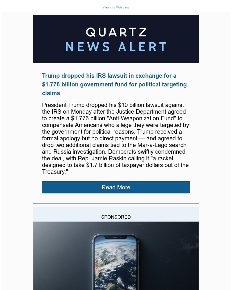 Screenshot of email with subject /media/emails/news-alert-trump-drops-irs-suit-for-17b-fund-cc0616-cropped-bfe398ae.jpg
