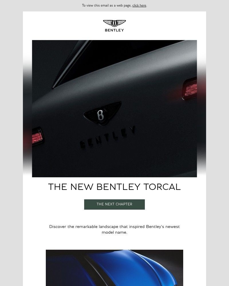 Screenshot of email sent to a Bentley Motors Newsletter subscriber