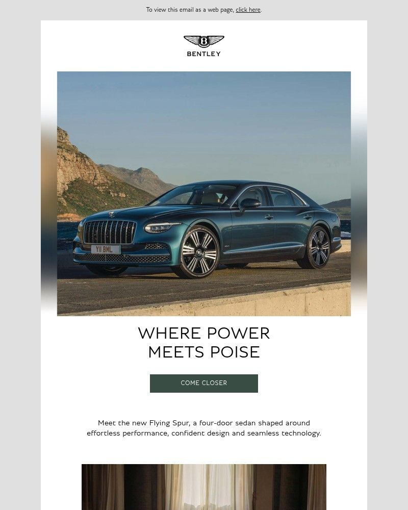 Screenshot of email sent to a Bentley Motors Newsletter subscriber