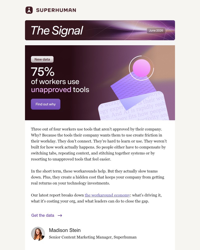 Screenshot of email sent to a Grammarly Registered user