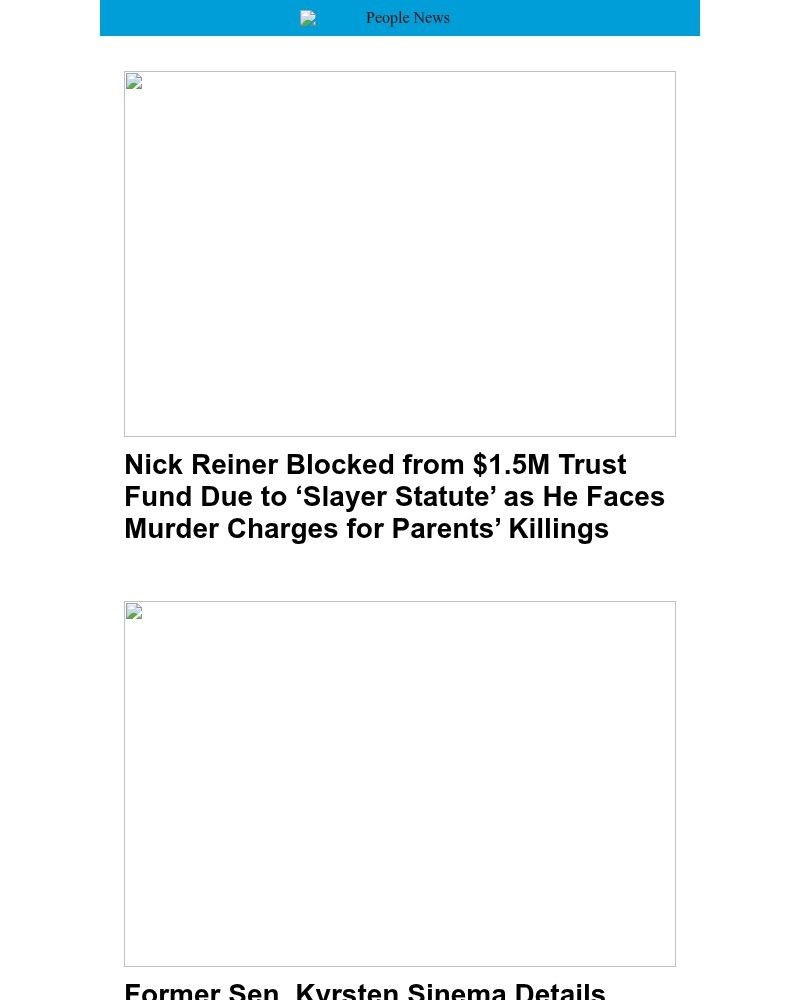 Screenshot of email sent to a People Newsletter subscriber