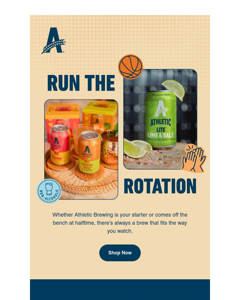 Screenshot of email sent to a Athletic Brewing Newsletter subscriber