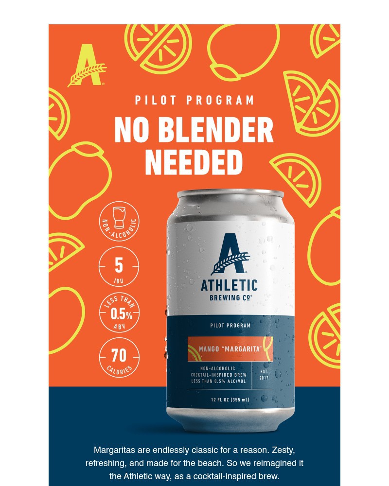 Screenshot of email sent to a Athletic Brewing Newsletter subscriber