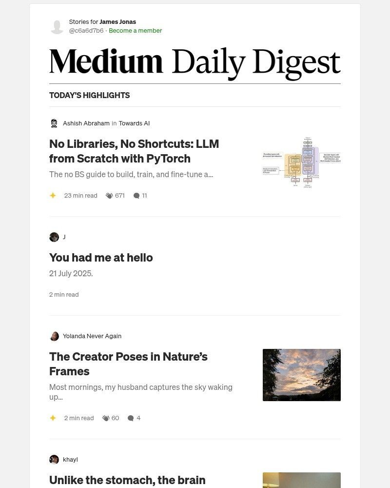 Screenshot of email with subject /media/emails/no-libraries-no-shortcuts-llm-from-scratch-with-pytorch-ashish-abraham-in-towards_BOg4yFd.jpg