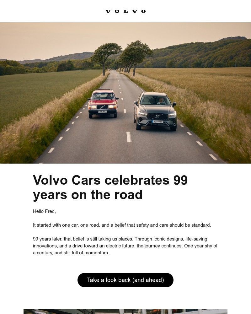 Screenshot of email sent to a Volvo Newsletter subscriber