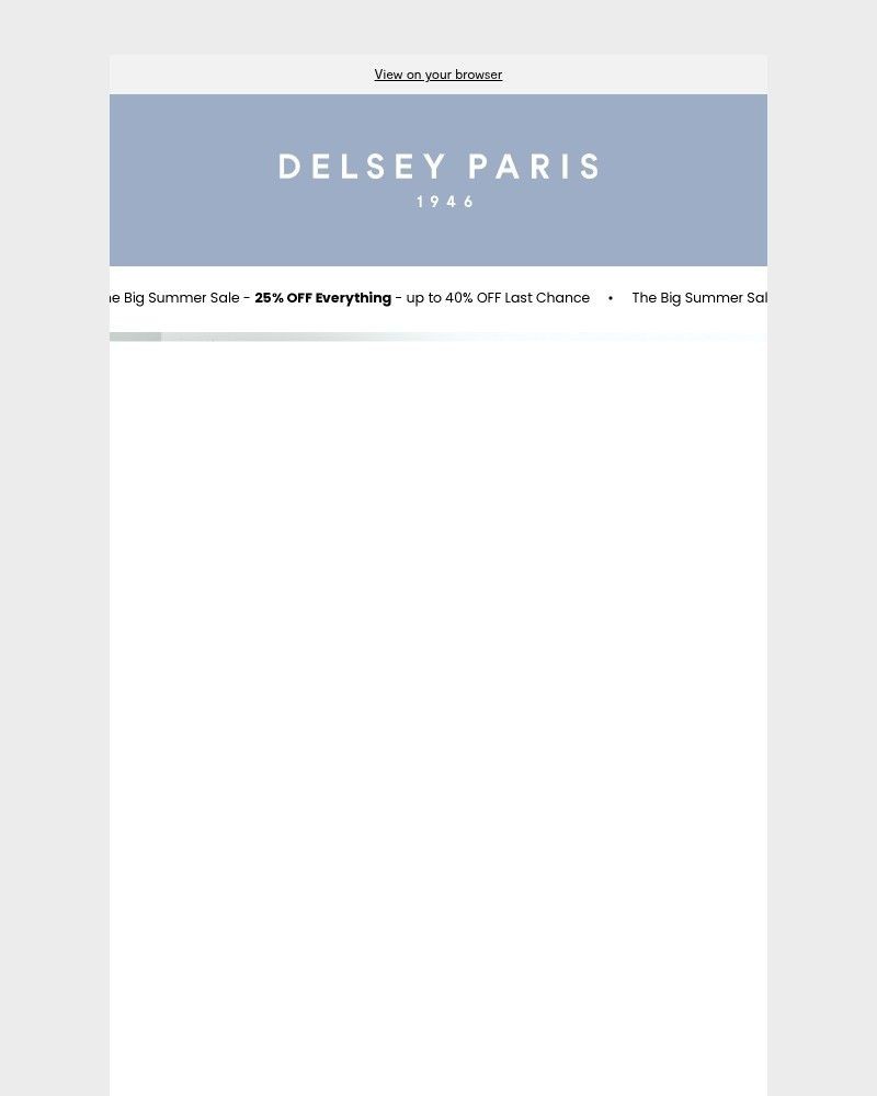Screenshot of email sent to a Delsey Paris Newsletter subscriber