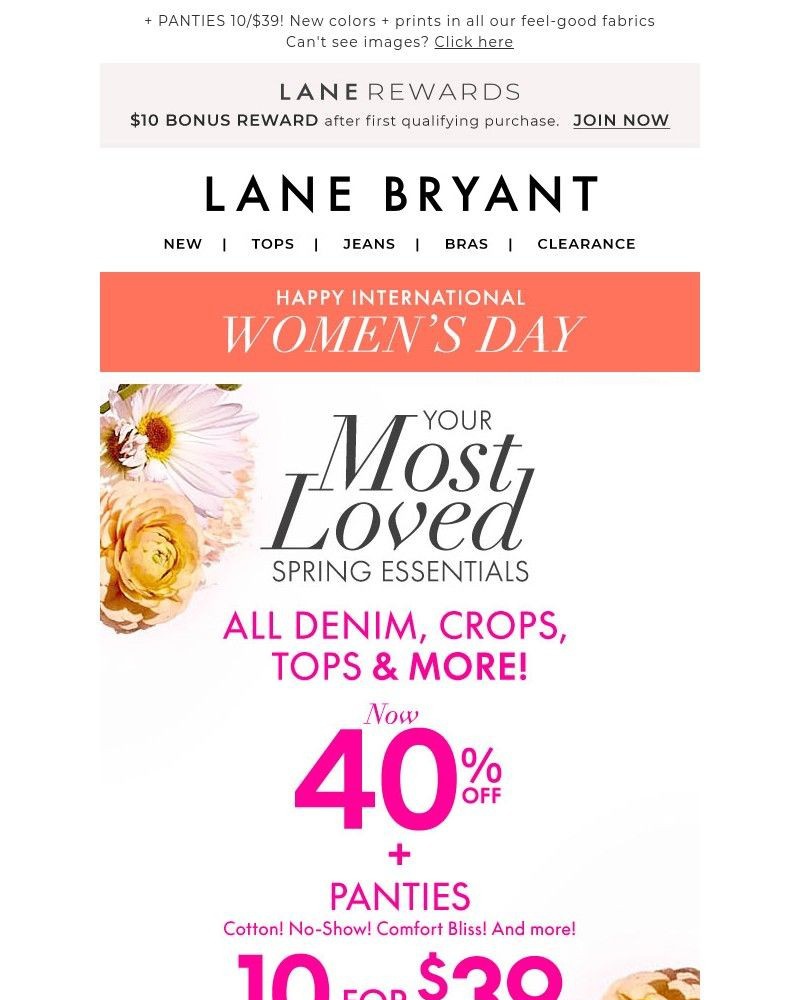 Lane Bryant Newsletter subscriber