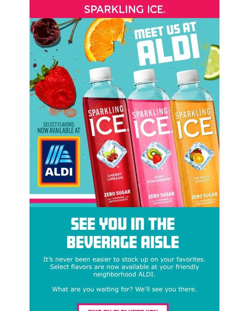 Screenshot of email sent to a Sparkling Ice Registered user