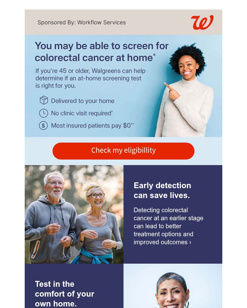 Screenshot of email sent to a Walgreens Registered user