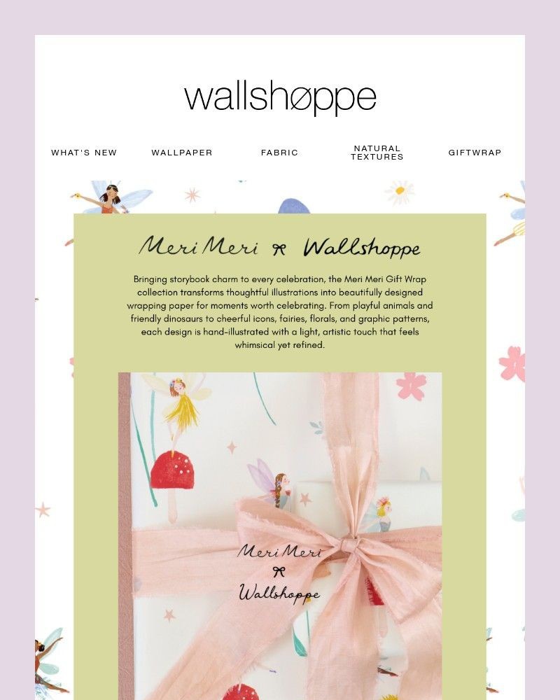 Screenshot of email sent to a Wallshoppe Newsletter subscriber