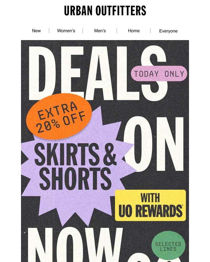 Screenshot of email with subject /media/emails/now-extended-20-off-skirts-shorts-4a7690-cropped-e09dd0b5.jpg