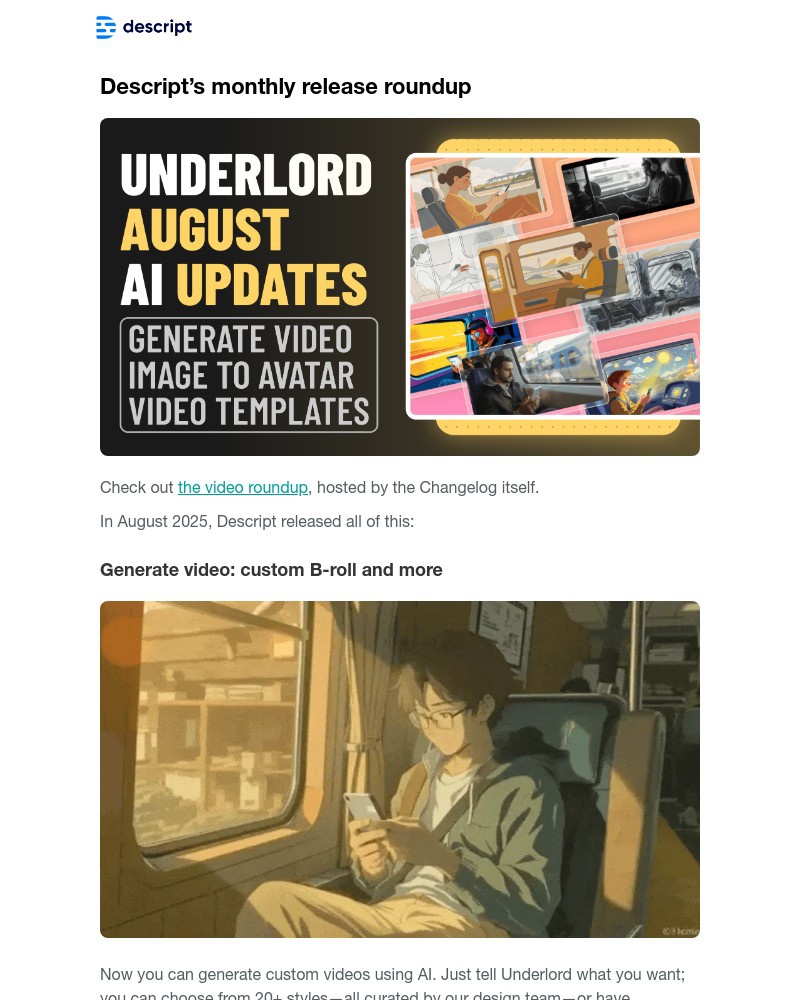 Screenshot of email with subject /media/emails/now-in-descript-generate-video-underlord-templates-customizing-avatar-images-more_dwTXVMR.jpg
