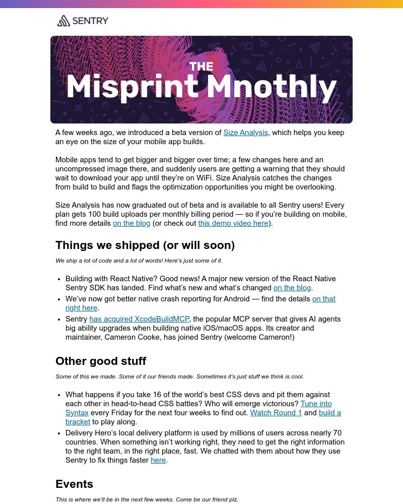 Screenshot of email sent to a Sentry Trial user