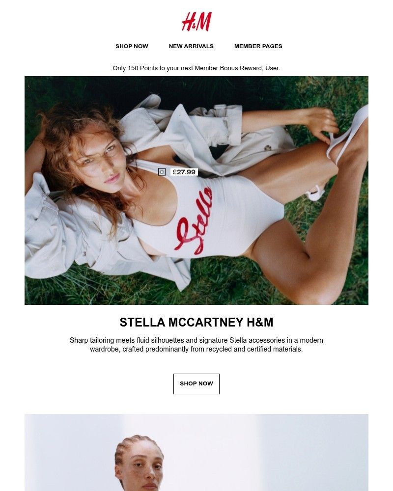 Screenshot of email sent to a H&M Newsletter subscriber