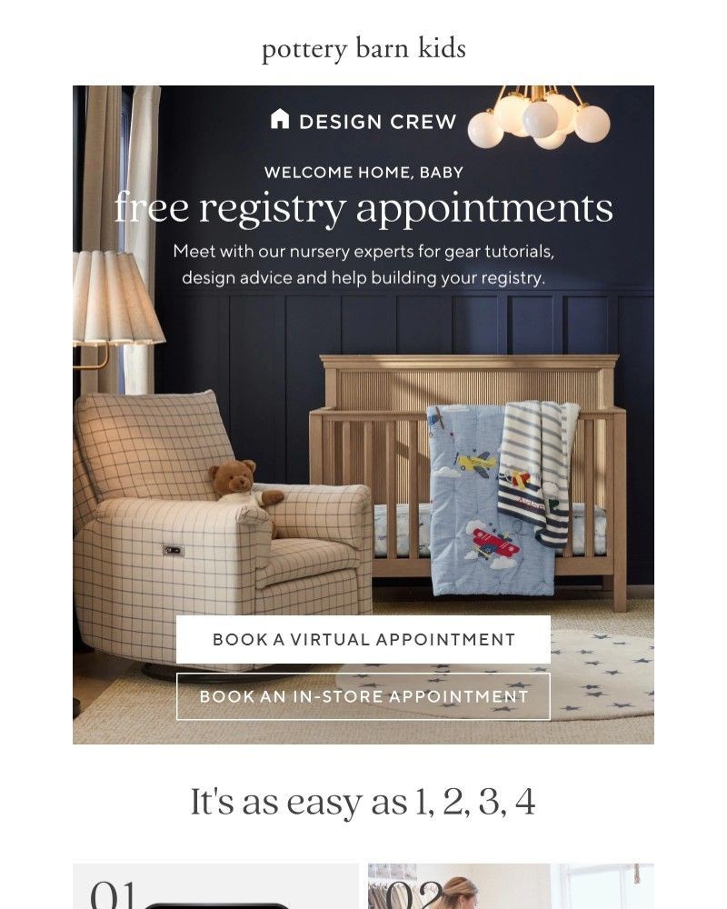 Screenshot of email sent to a Pottery Barn Newsletter subscriber
