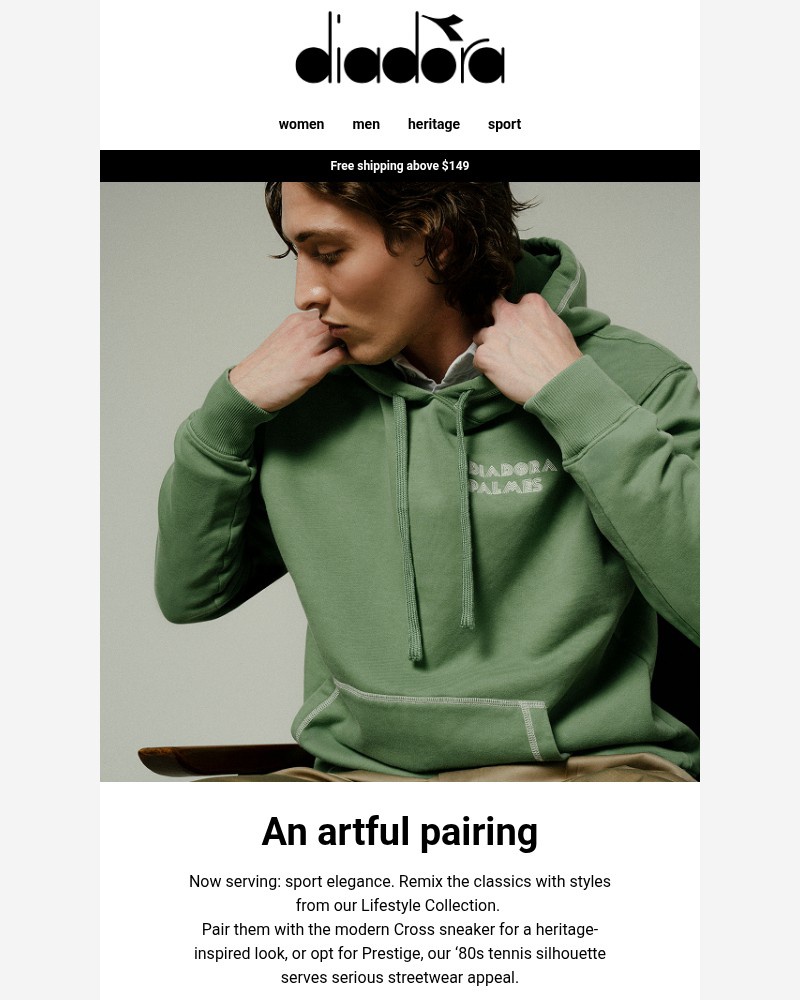 Screenshot of email sent to a Diadora Newsletter subscriber