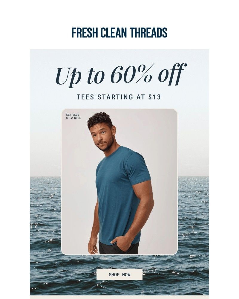 Screenshot of email sent to a Fresh Clean Threads Newsletter subscriber