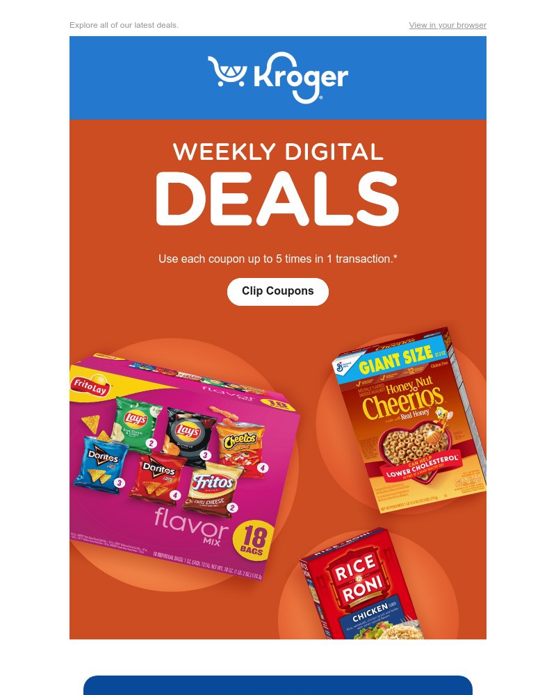 Screenshot of email sent to a Kroger Registered user