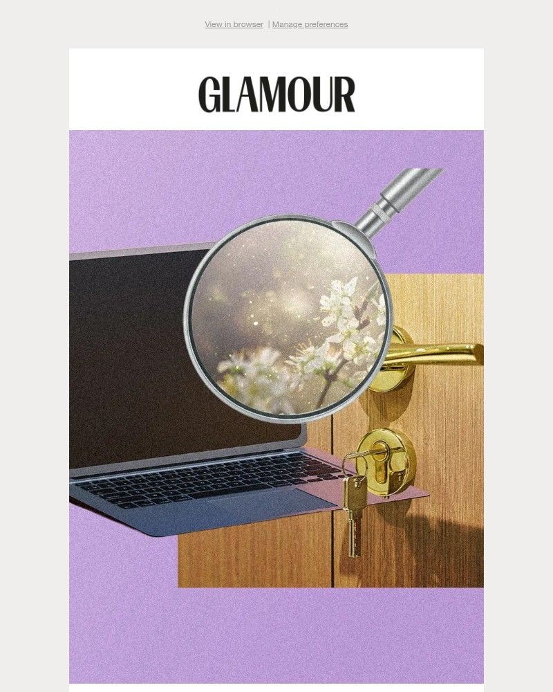 Screenshot of email sent to a Glamour Newsletter subscriber