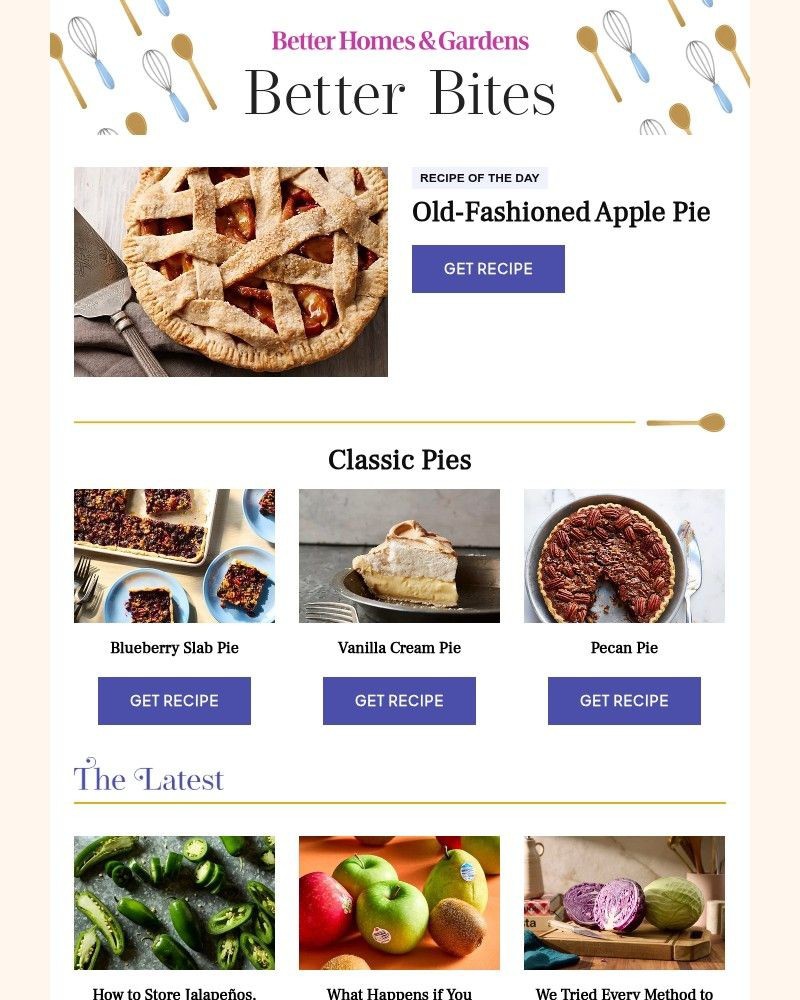 Screenshot of email sent to a Better Homes and Gardens Newsletter subscriber