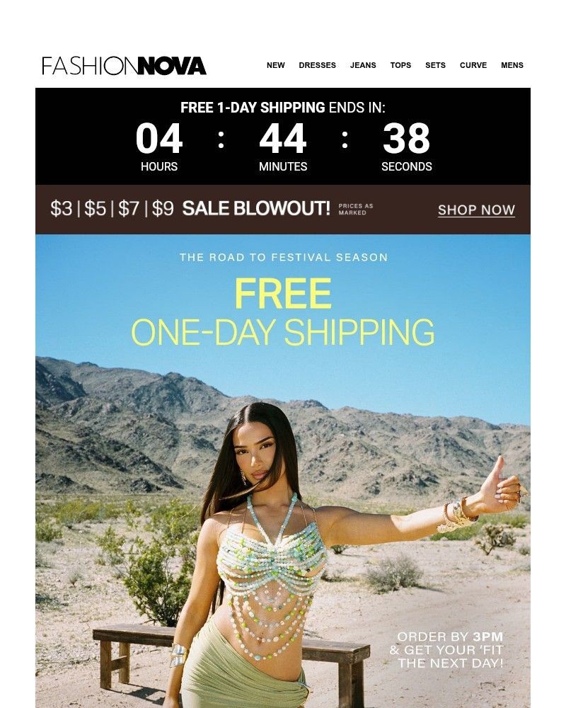 Screenshot of email sent to a Fashion Nova Registered user