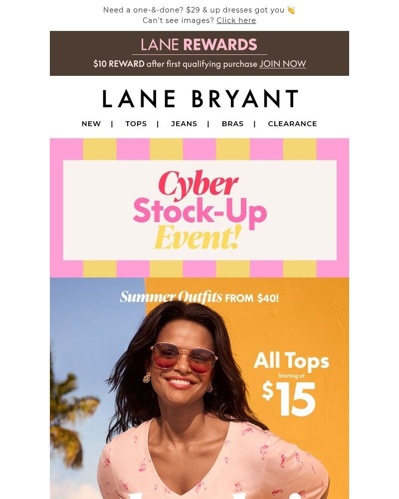 Screenshot of email sent to a Lane Bryant Newsletter subscriber