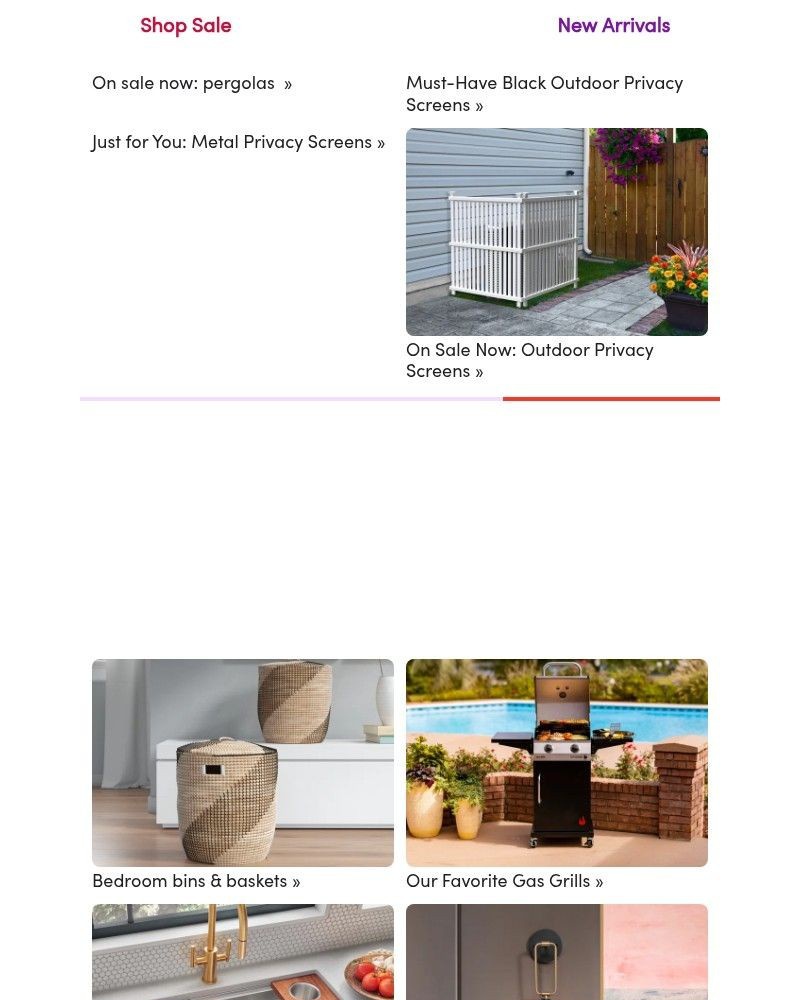Screenshot of email sent to a Wayfair Newsletter subscriber