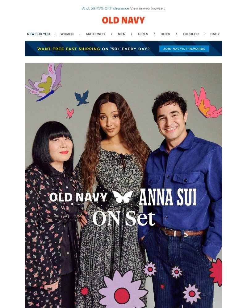 Screenshot of email sent to a Old Navy Newsletter subscriber
