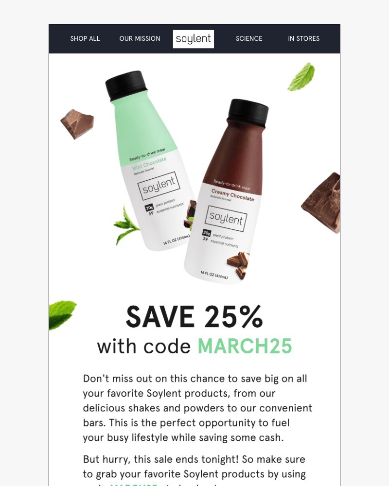 Screenshot of email with subject /media/emails/one-day-only-save-25-on-soylent-9b6120-cropped-5cd3bfb3.jpg