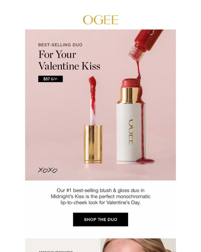 Screenshot of email sent to a Ogee Newsletter subscriber