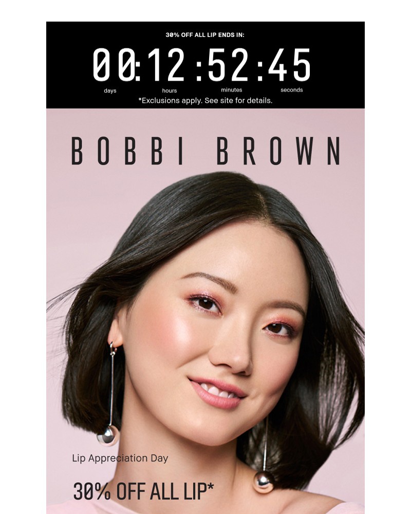 Screenshot of email sent to a Bobbi Brown Newsletter subscriber
