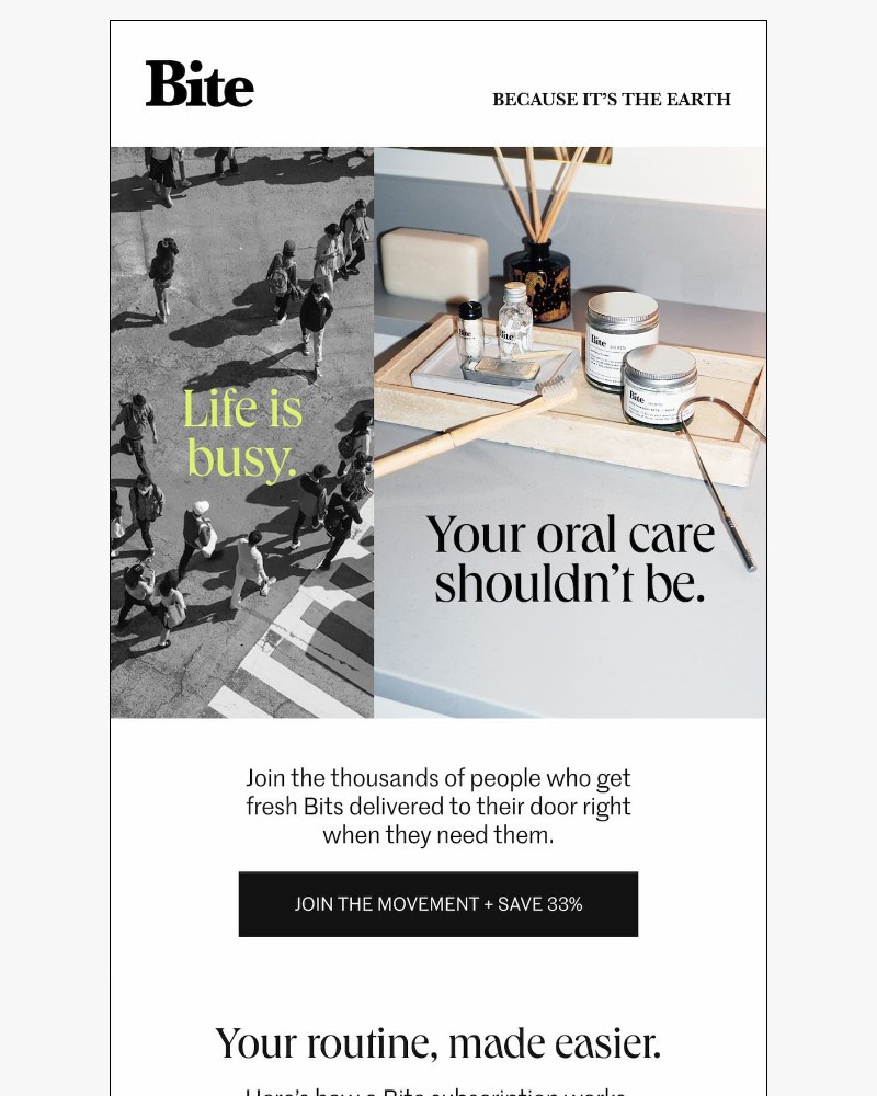 Screenshot of email sent to a Bite Course customer