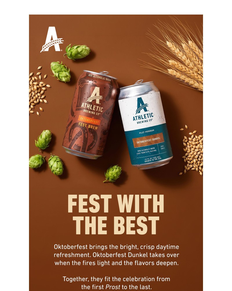 Screenshot of email sent to a Athletic Brewing Newsletter subscriber
