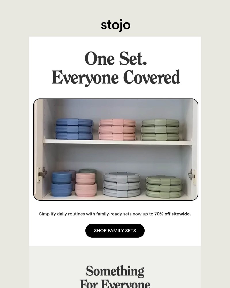 Screenshot of email sent to a Stojo Newsletter subscriber