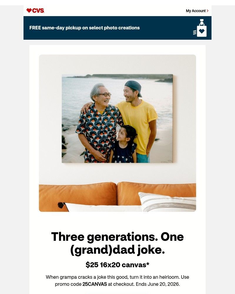 Screenshot of email sent to a CVS Newsletter subscriber