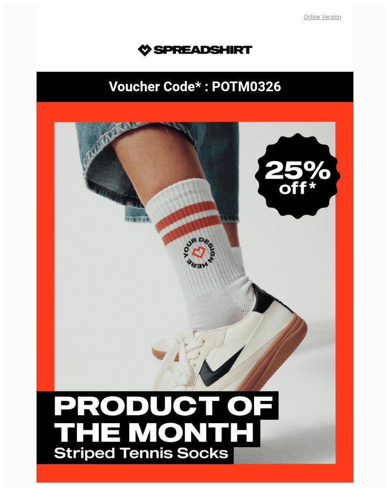 Screenshot of email sent to a Spreadshirt Newsletter subscriber