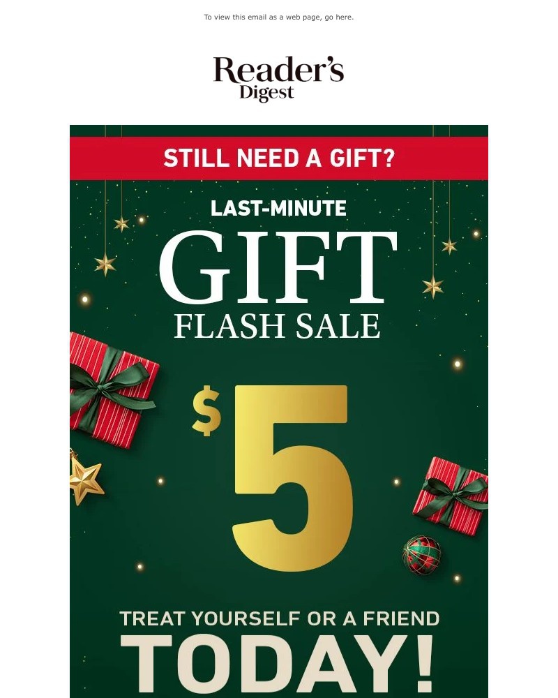 Screenshot of email sent to a Reader’s Digest Newsletter subscriber