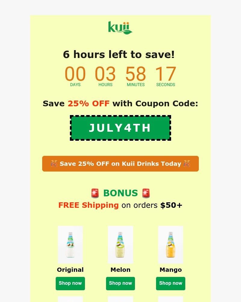 Screenshot of email sent to a Kuii Newsletter subscriber