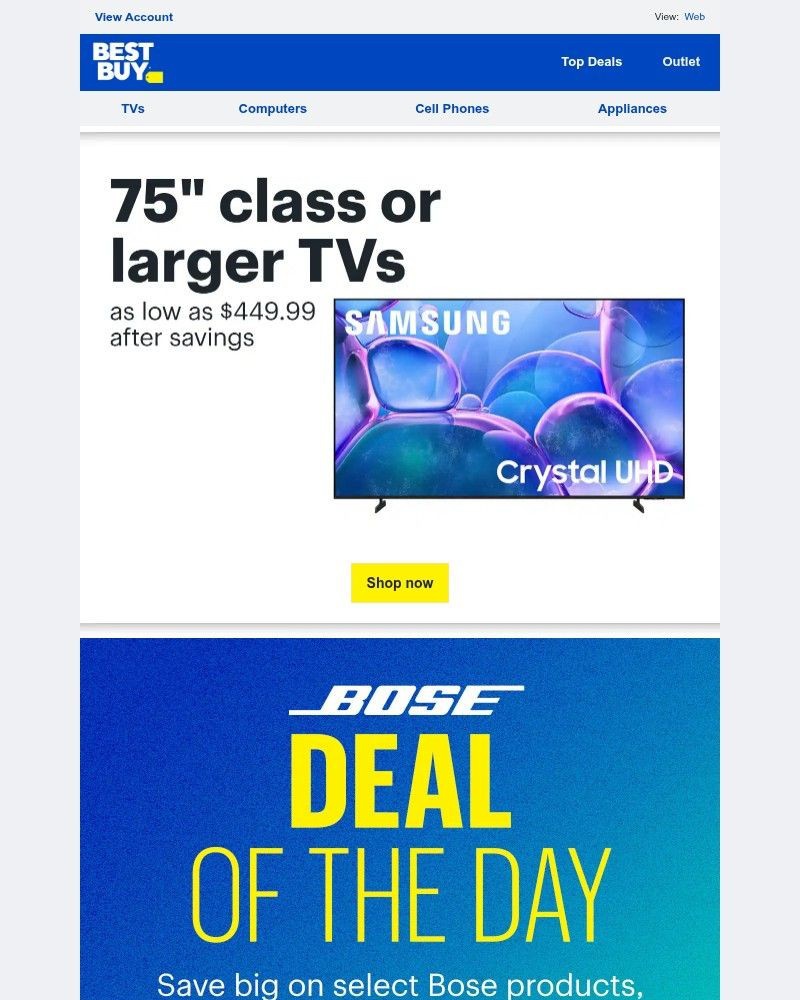 Screenshot of email sent to a Best Buy Newsletter subscriber