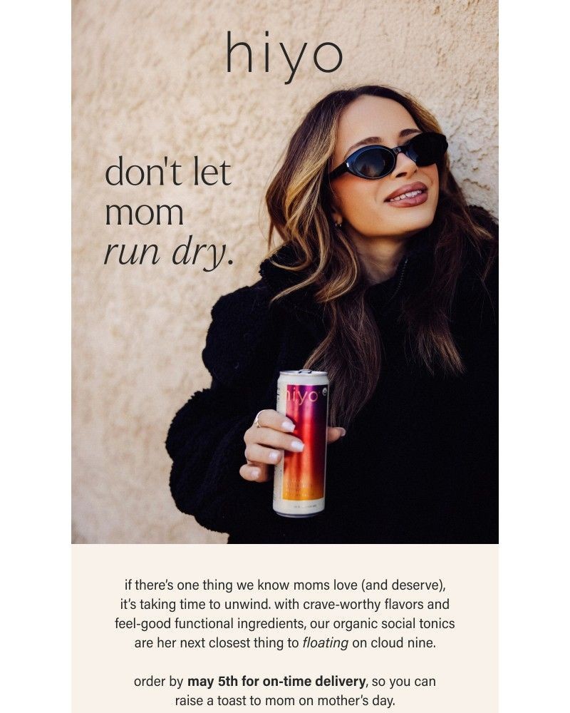 Screenshot of email sent to a hiyo Newsletter subscriber