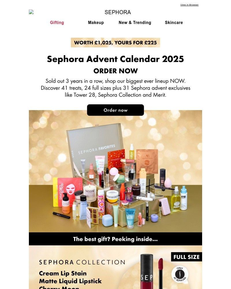 Screenshot of email with subject /media/emails/order-now-sephora-advent-calendar-2025-656ad5-cropped-26842afe.jpg