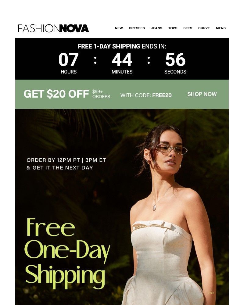 Screenshot of email sent to a Fashion Nova Registered user