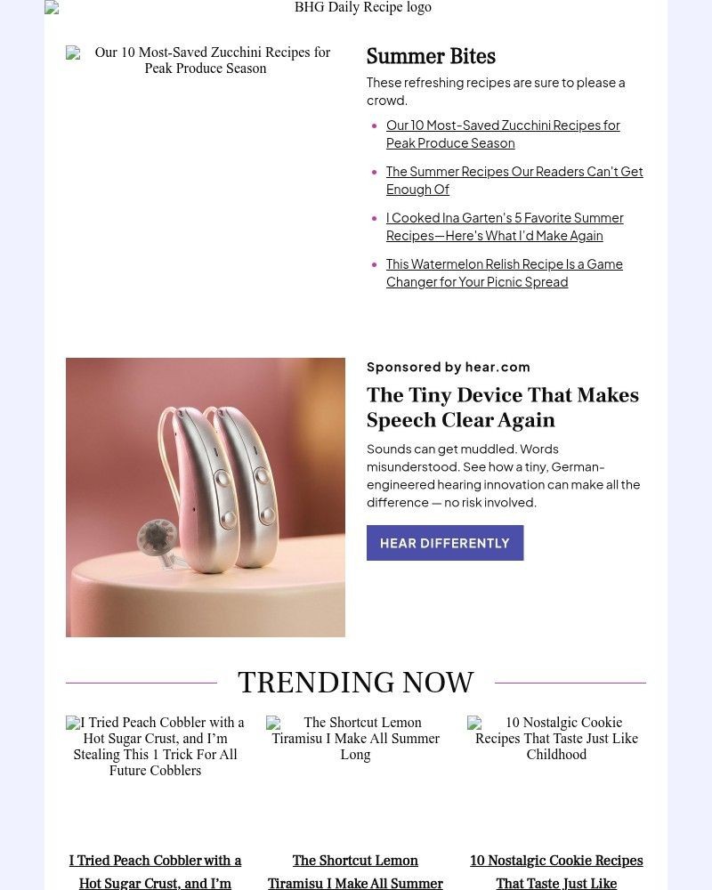 Screenshot of email sent to a Better Homes and Gardens Newsletter subscriber