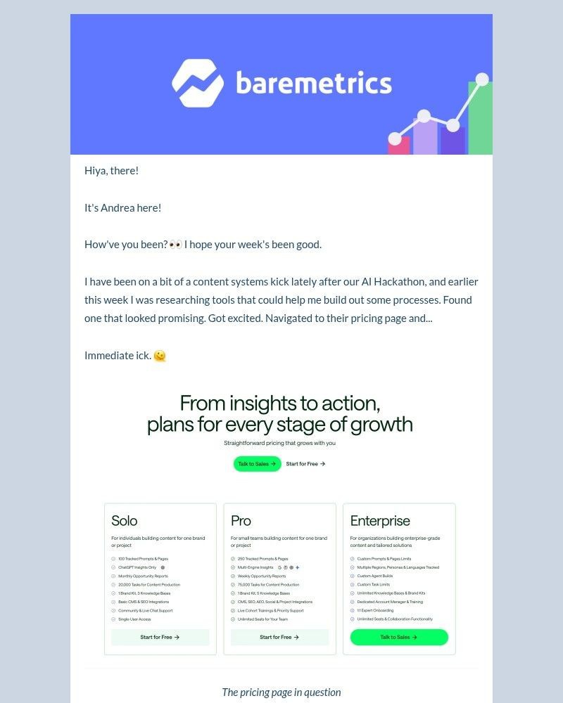 Screenshot of email sent to a Baremetrics Invited user