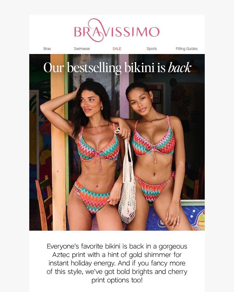 Screenshot of email sent to a Bravissimo Newsletter subscriber