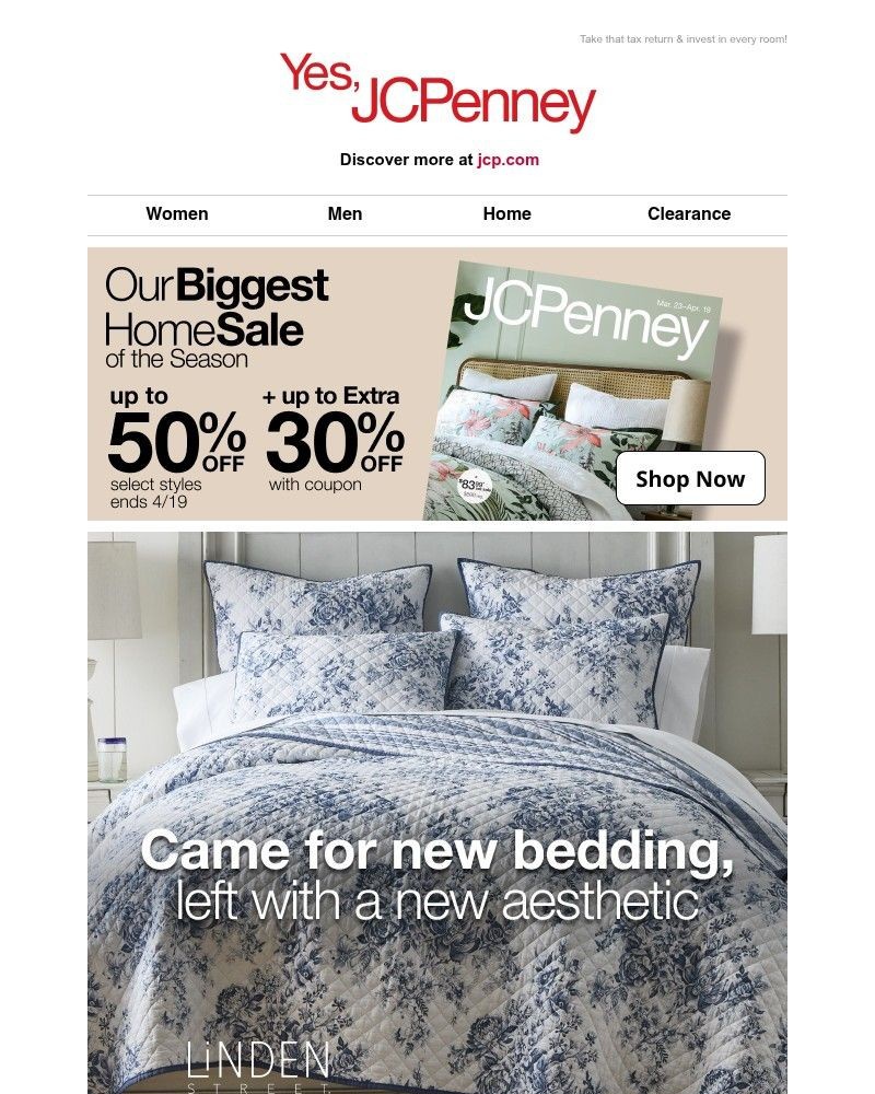 Screenshot of email sent to a JCPenney Newsletter subscriber